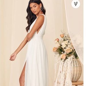 Lulus heavenly hues white maxi dress
